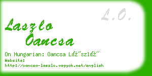 laszlo oancsa business card